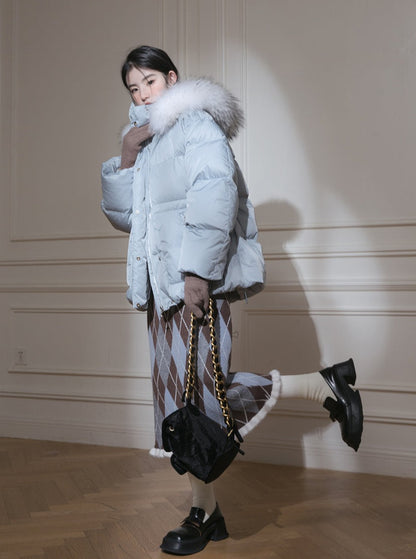 Fur collar down jacket