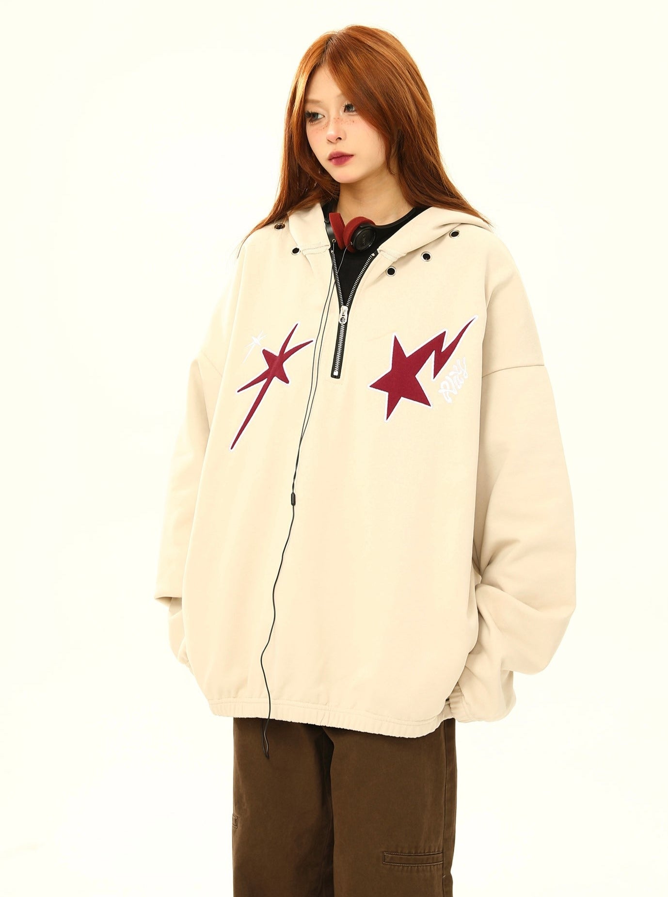 Trendy brand luxury vintage hooded coat