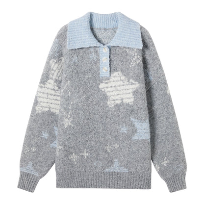 Color-Blocked Star Polo Top