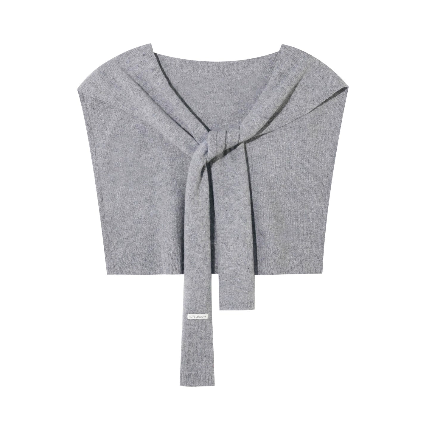 Solid Knit Lace-Up Shawl