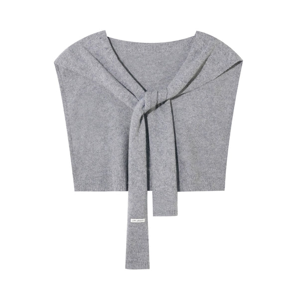 Solid Knit Lace-Up Shawl