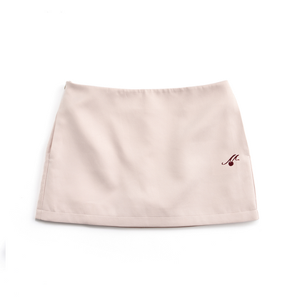 Gonna a trapezio con ciliegie flock