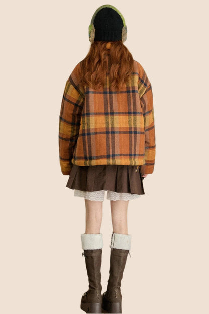 Plaid Down Cotton Bread Jacket