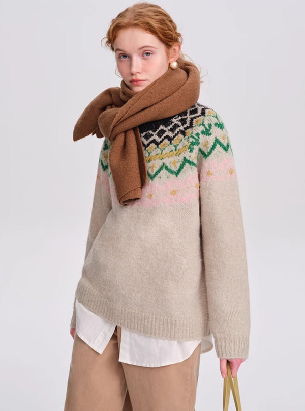 Pullover knitted inner layer sweater