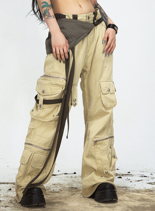 Bag Multi-Pocket Straight Cargo Pants