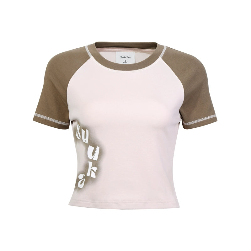 Round Neck Two-Tone T-Shirt