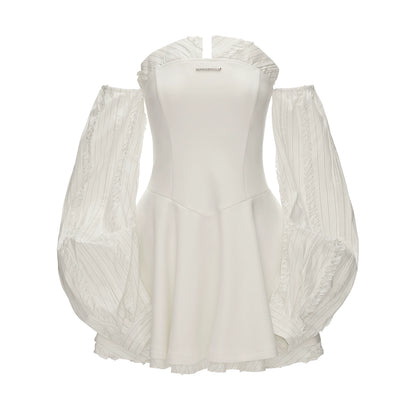 Plaid Lantern Sleeve Dress