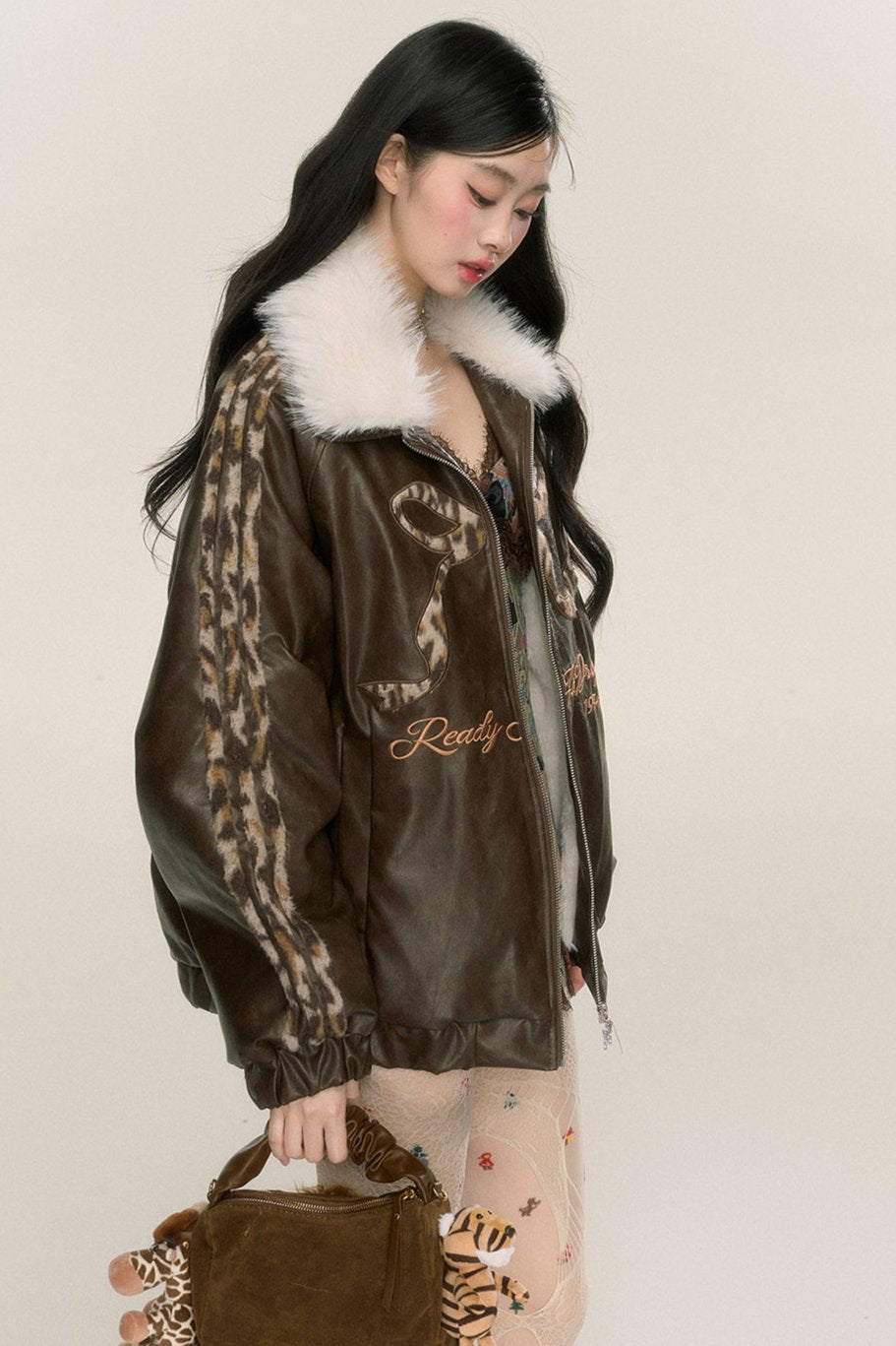 Fur Collar Leather Jacket