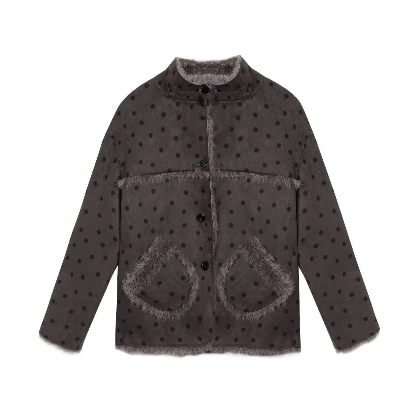 Reversible Polka Dot Fur Coat