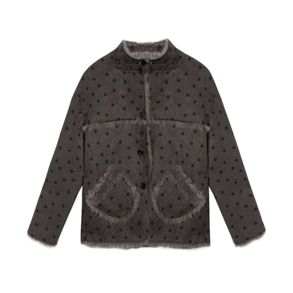 Reversible Polka Dot Fur Coat