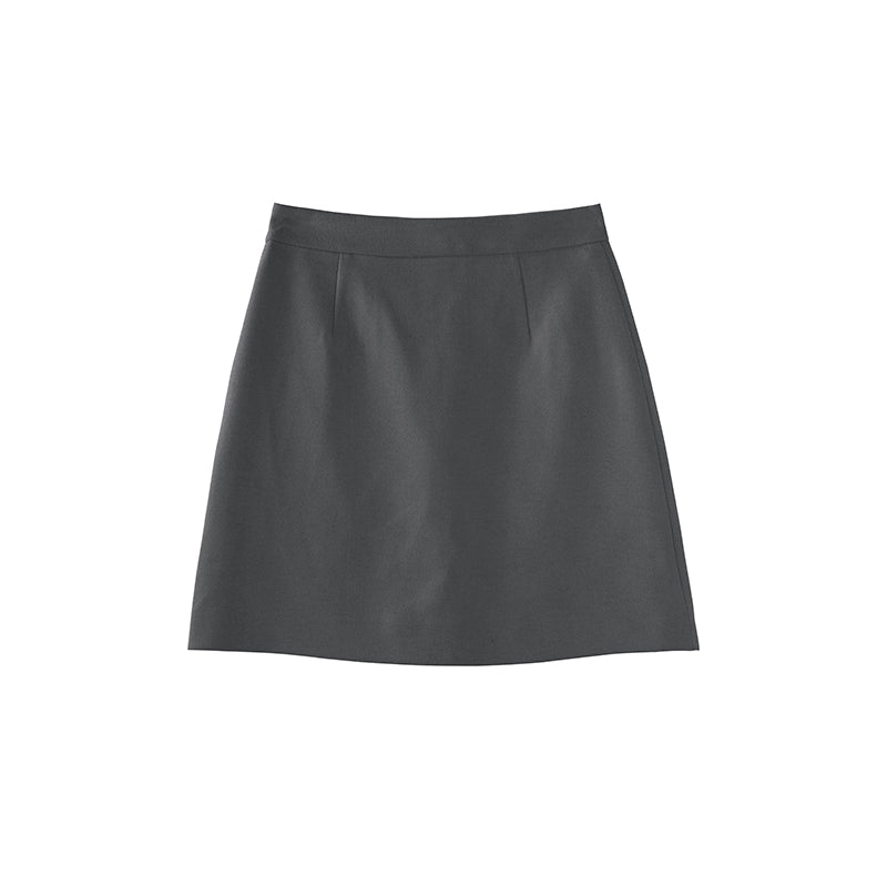 High Waist A-Line Woolen Skirt