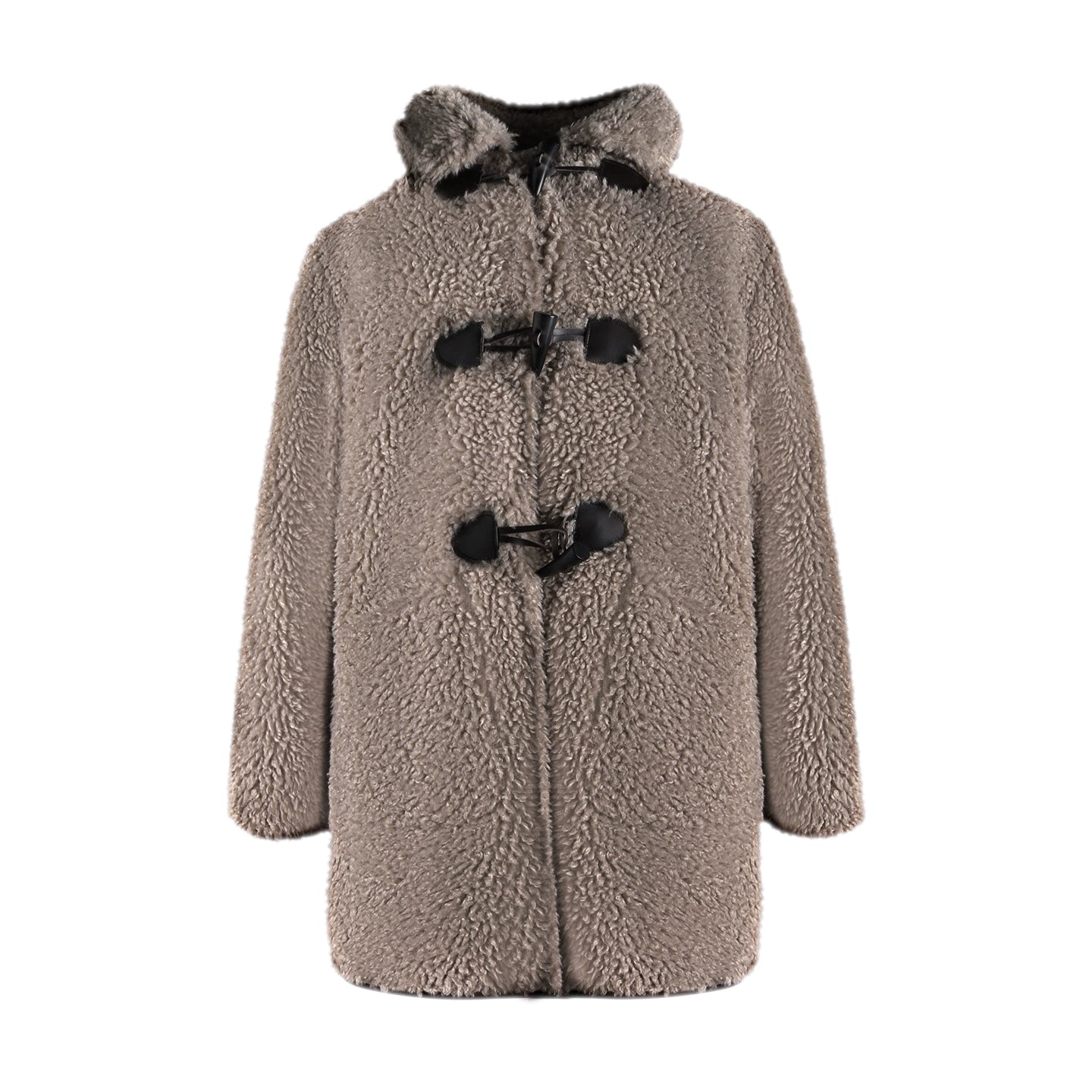 Lamb Wool Horn Button Jacket Set