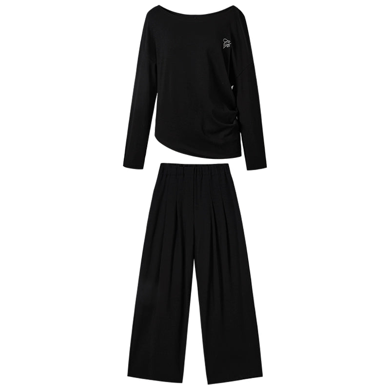 Lazy Shoulder Sweatshirt Set