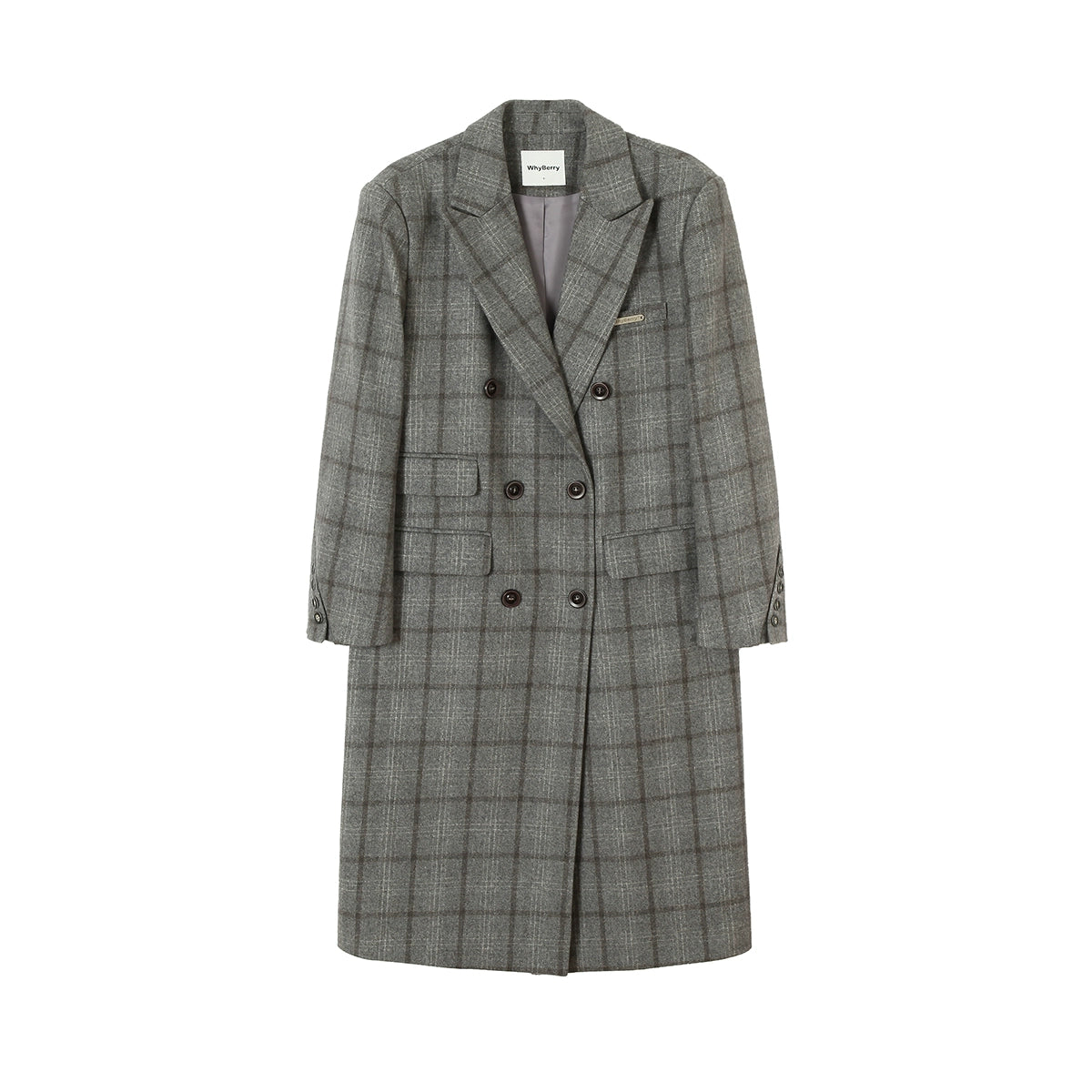 vintage long checked coat