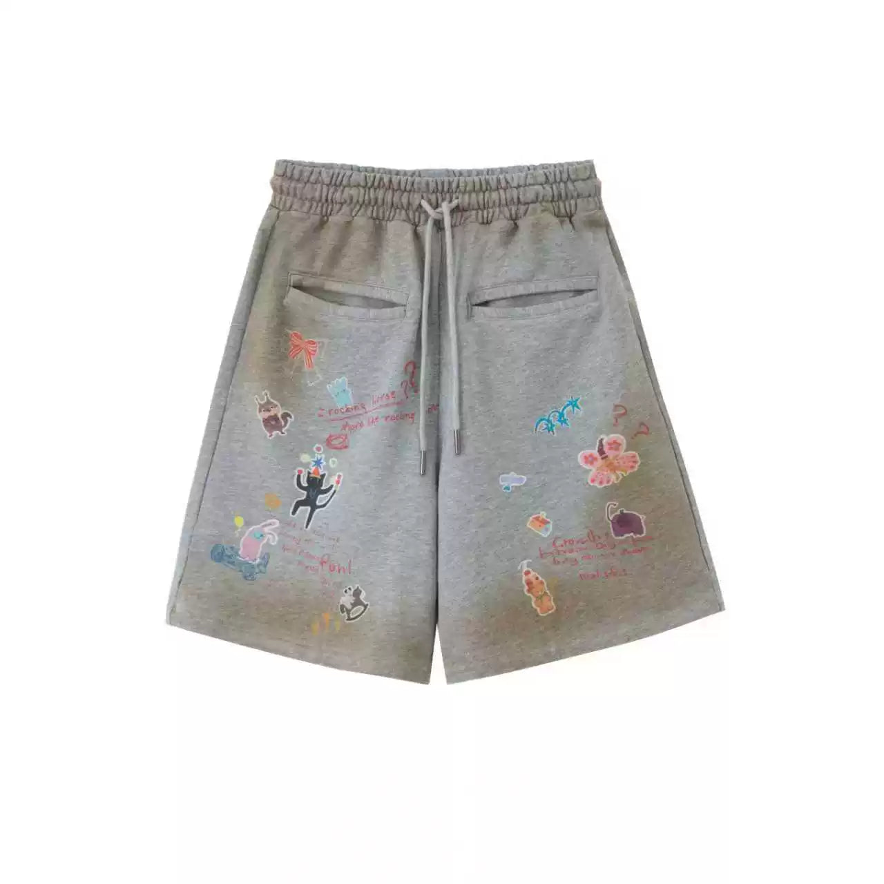 Cartoon Animal Distressed Pants