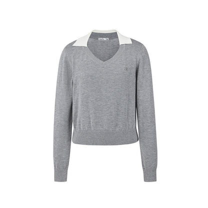 V-Neck Two-Piece Pullover Sweater