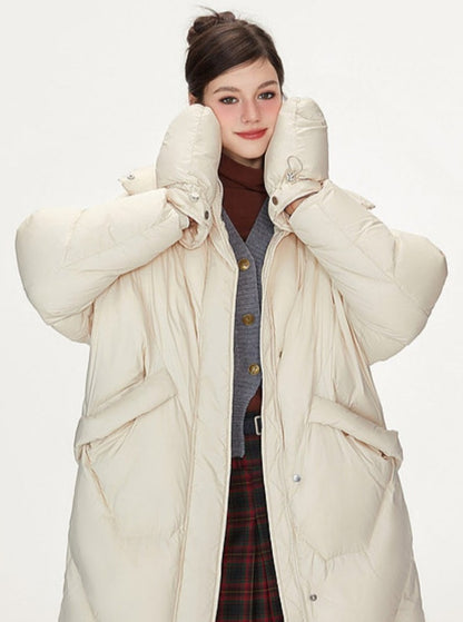 Mid-length Thickened Warm Loose Hooded Jacket