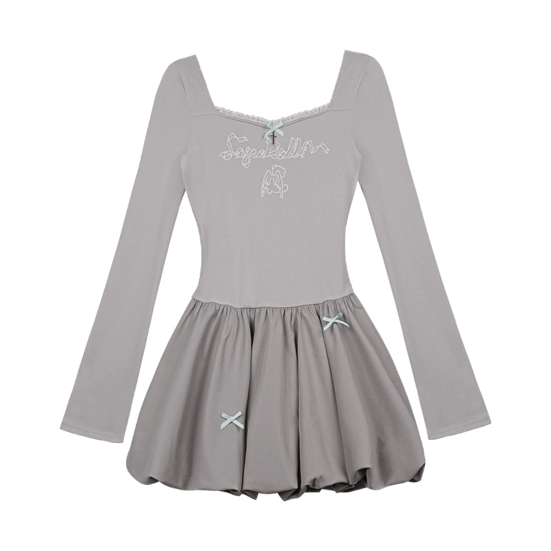 Girly Gray Knitted Princess Dress