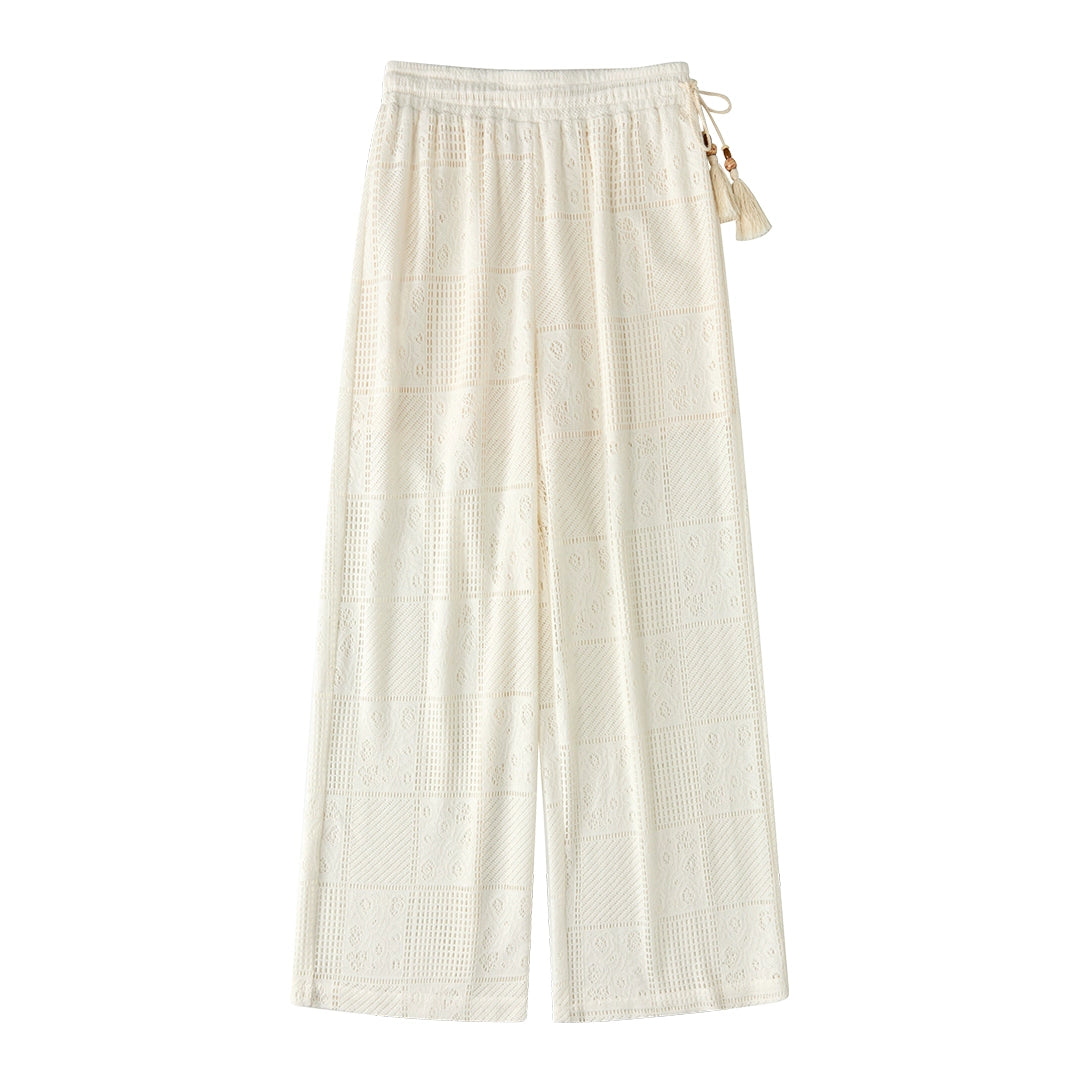 Elastic Waist Wide Leg Pants