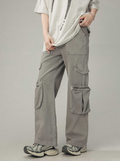 Multi-Pocket Grey Cargo Pant