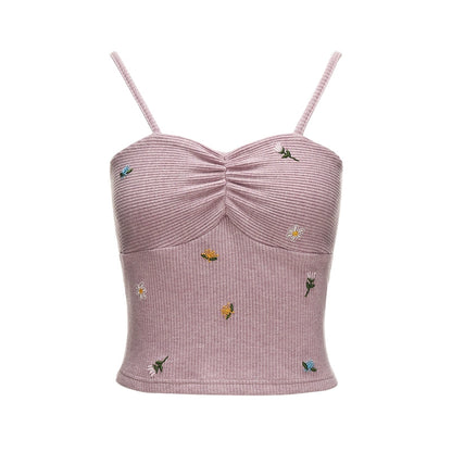 Flower Embroidery Camisole Top