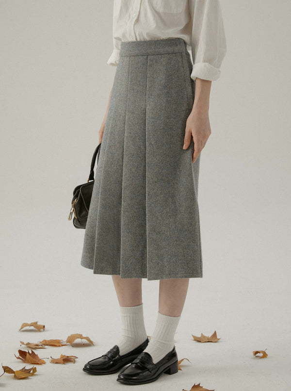 WOOL SUIT JACKET SHORT PLEATED SET