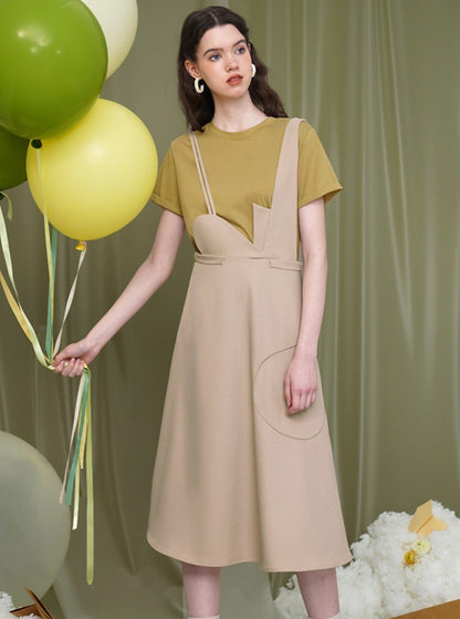 Light Apricot Foam Silky Suspender Skirt