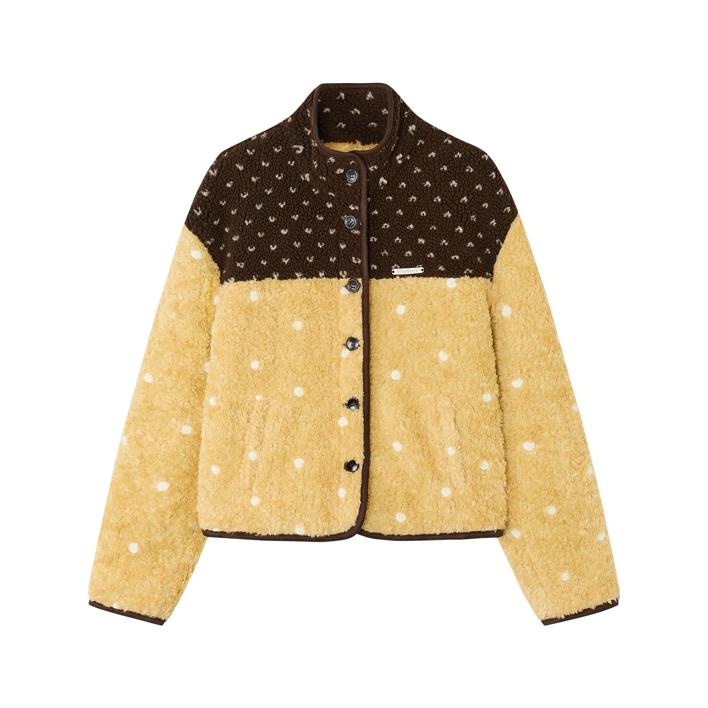 Lambswool Polka Dot Patchwork Jacket