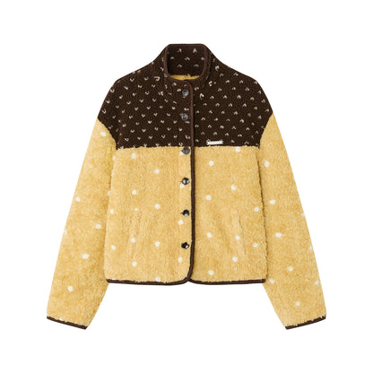 Lambswool Polka Dot Patchwork Jacket