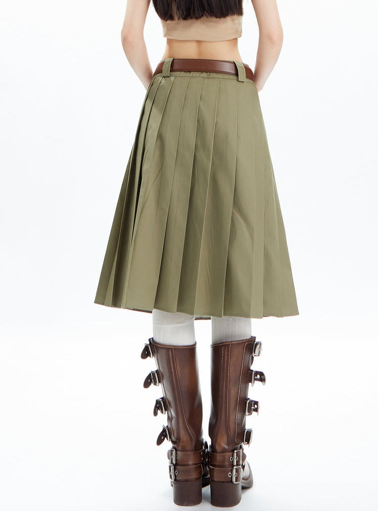 American Pleated  A-line Half Skirt