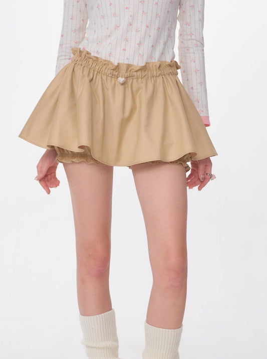 High-Waist Fungus A-Line Skirt Shorts