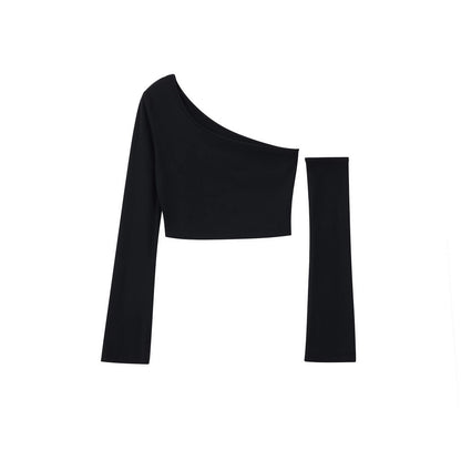 Asymmetrical Shoulder Crop Top