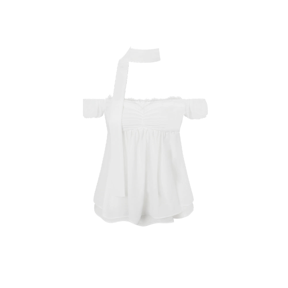 White Sleeve Floral Top