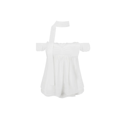 White Sleeve Floral Top