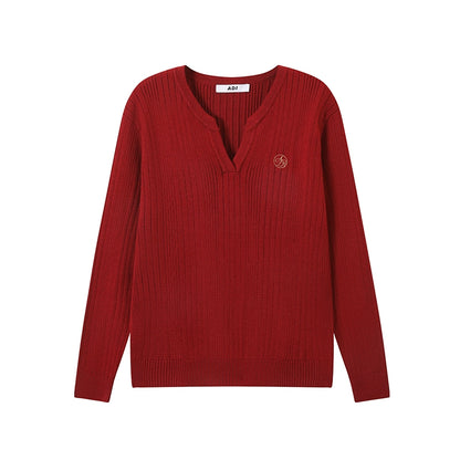 Versatile Collegiate V-Neck Sweater