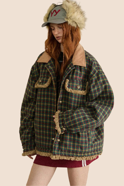 Vintage Plaid College Jacket