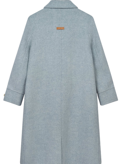 Sea salt blue gray lapel vintage long coat