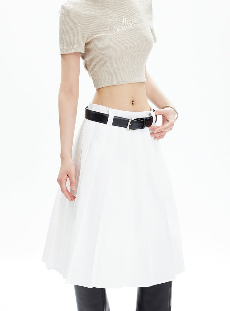 American Pleated  A-line Half Skirt