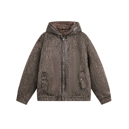 Furry Hooded Cotton Jacket