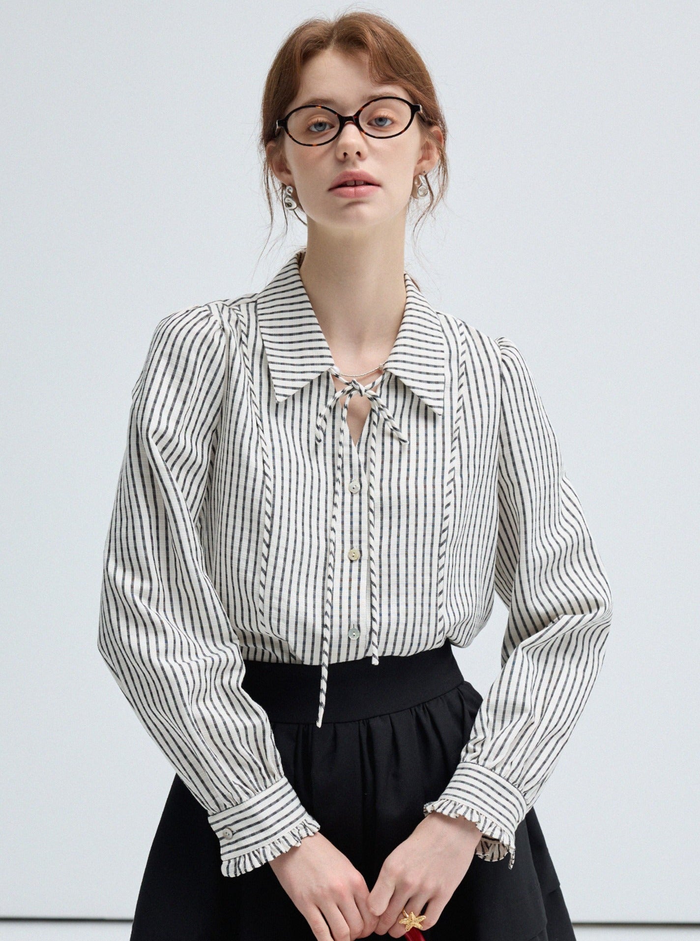 Line Brush Contrasting Shirt