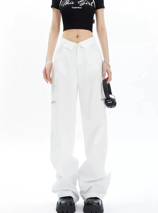 Loose Straight Leg Casual Floor Slam Pants