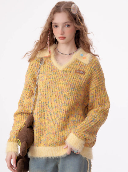 American vintage polo V-neck sweater