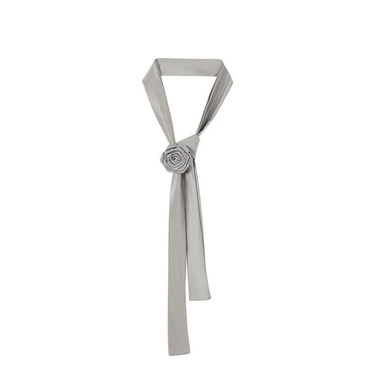 Flower Hem Shirt With Tie Set-Up