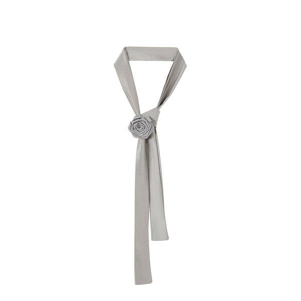 Flower Hem Shirt With Tie Set-Up