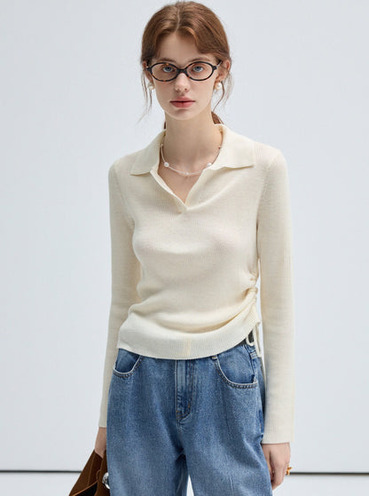 Side Drawstring Chic Knitwear Top