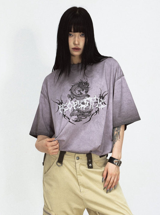 T-Shirt mit chinesischem Drachenmuster