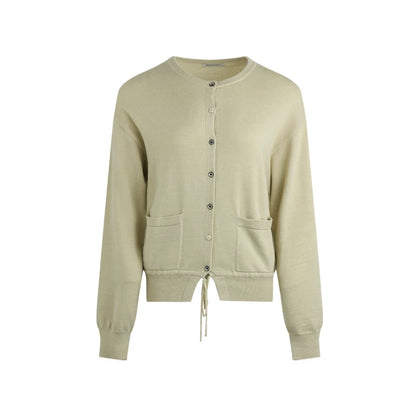 Elastic Knit Button Cardigan