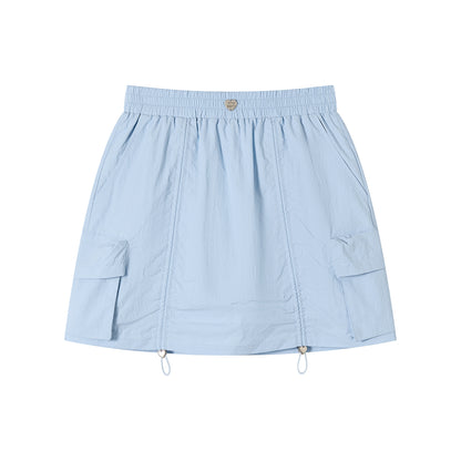 Pockets Halter Neck Work Skirt