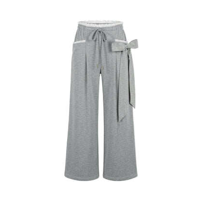 Lace Bow Wide Leg Pants