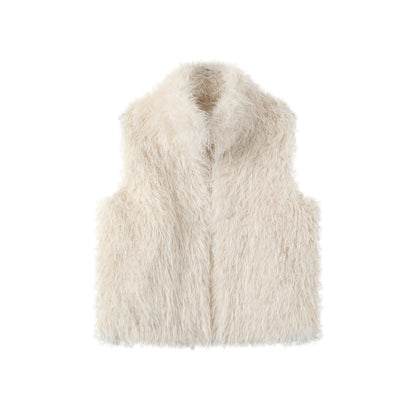 Stand-Up Collar Furry Vest